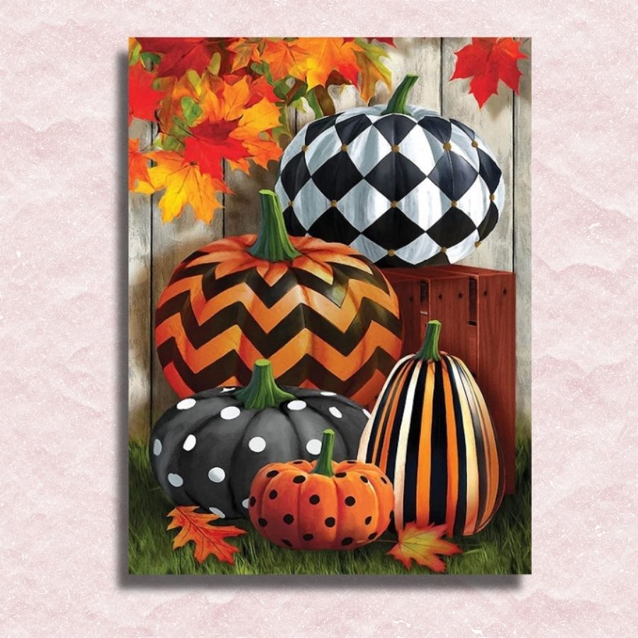Decorated Pumpkins Canvas - Painting by numbers shop