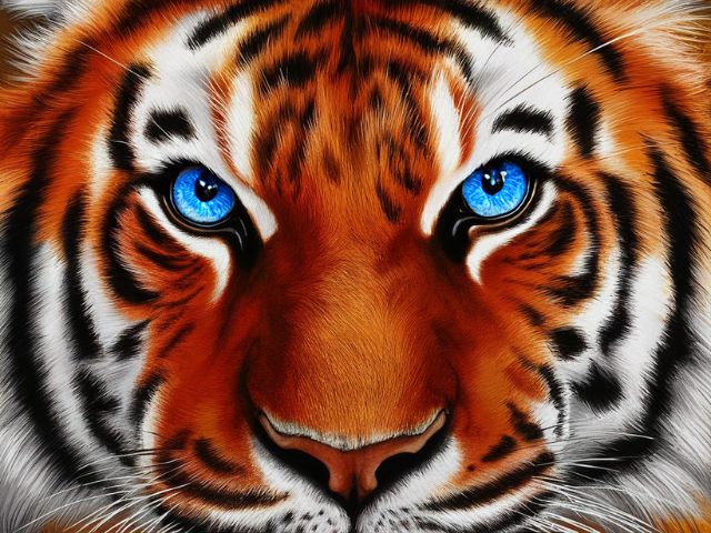 Blue Eyed Tiger - Paint by numbers