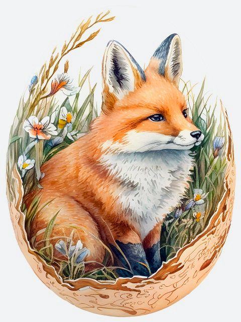 Easter Egg Fox - Paint by numbers