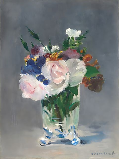 Edouard Manet - Bloemen in een kristallen vaas - Winkel voor schilderen op nummer