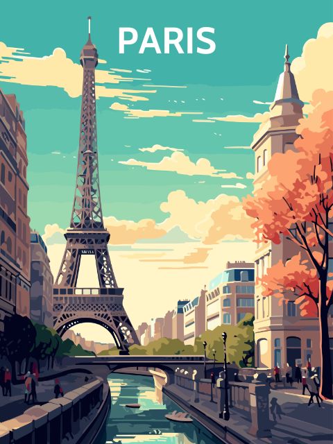 Eiffel Tower Poster - Painting by numbers shop