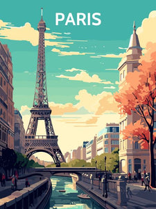 Poster van de Eiffeltoren - Winkel op nummer schilderen