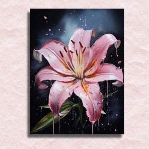 Ethereal Lily Splatter Canvas - Painting by numbers shop