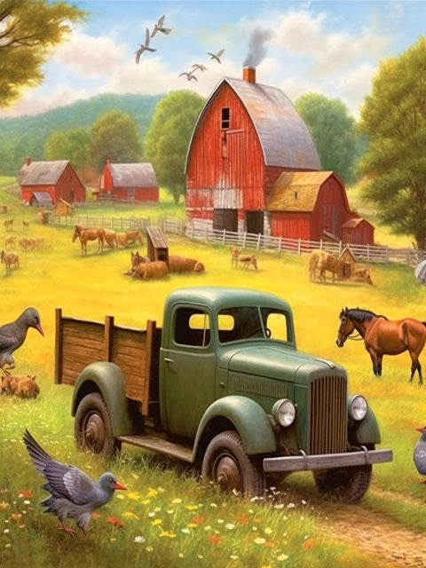 Farm Scene Paint by Numbers