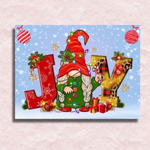 Festive Gnome Joy Canvas - Painting by numbers shop