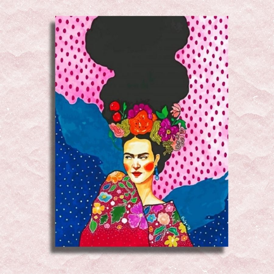 Florale Frida-Leinwand – Malen nach Zahlen