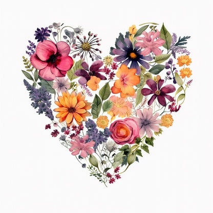 Floral Heart - Painting by numbers shop