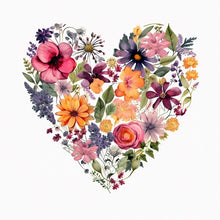 Laad de afbeelding in de Gallery-viewer, Floral Heart Paint by Numbers