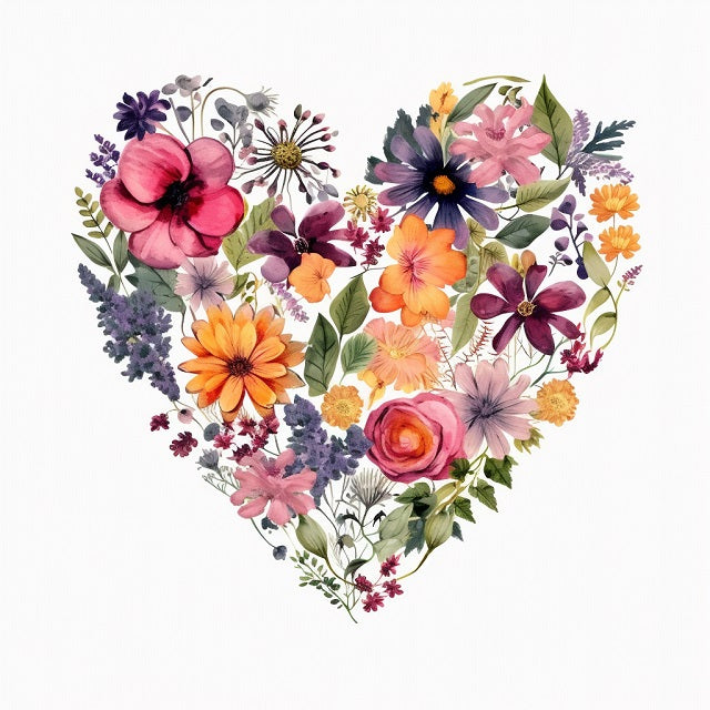 Floral Heart Paint by Numbers