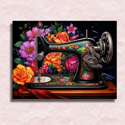 Floral Stitch Time Canvas - Paint by numbers