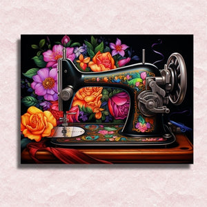 Floral Stitch Time – Malen-nach-Zahlen-Shop-Leinwand