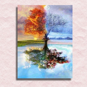 Four Seasons Tree Canvas - Painting by numbers shop