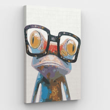 Laden Sie das Bild in den Galerie-Viewer, Frosch mit Brille Leinwand – Malen-nach-Zahlen-Shop