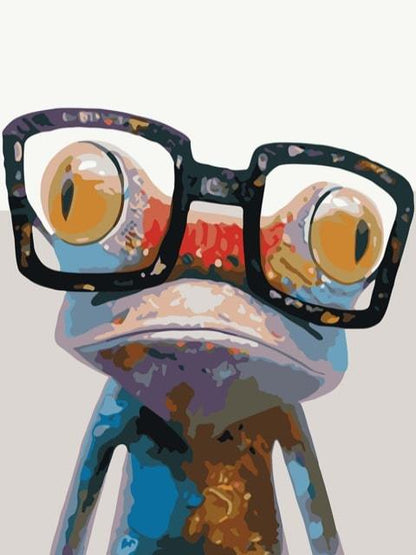 Frosch mit Brille - Malen-nach-Zahlen-Shop