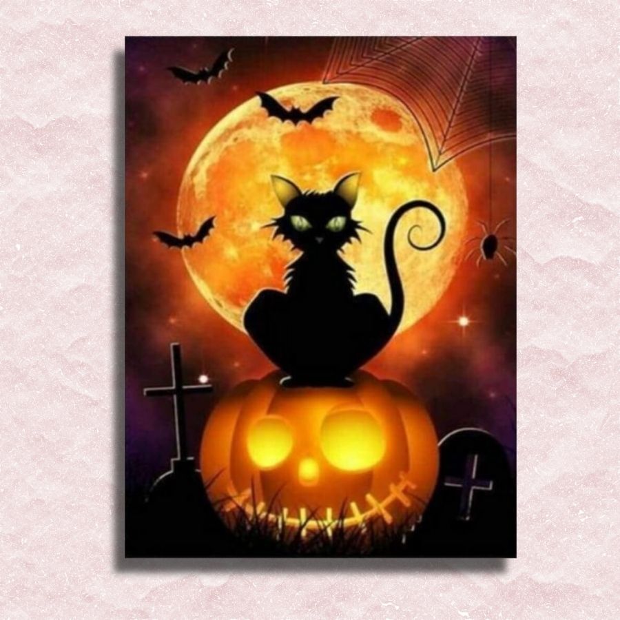 Full Moon Cat Canvas - Paint by numbers
