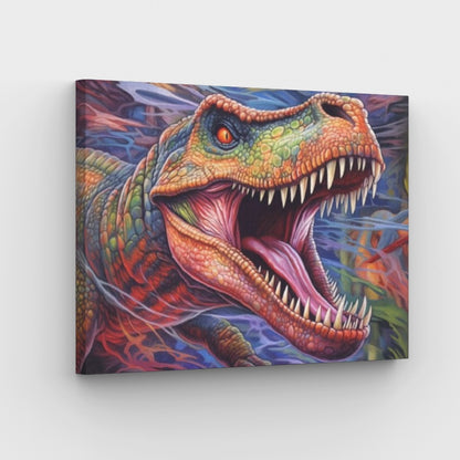Furious Dinosaur - Canvas - Schilderen op nummer winkel