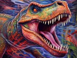 Wütender Dinosaurier - Malen nach Zahlen