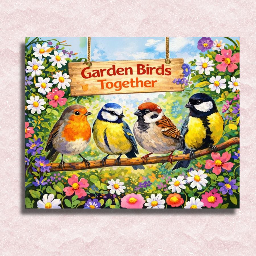 Garden Birds Together - Paint by Numbers Kit – Painting By Numbers Shop
