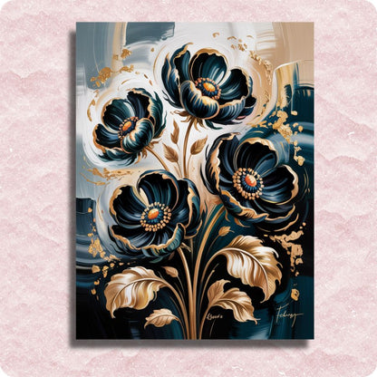 Gilded Floral Elegance Canvas - Paint by numbers