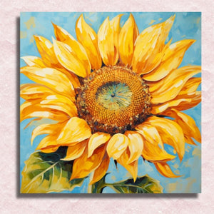 Goldene Sonnenblumenkrone auf Leinwand – Malen-nach-Zahlen-Shop