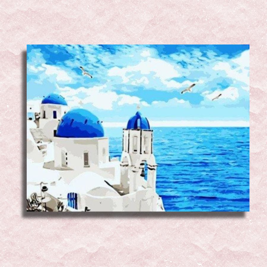 Griekse kust canvas - Schilderij op nummer winkel