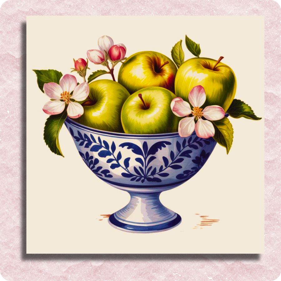 Green Apples in Bloom Canvas - Paint by numbers