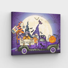 Laden Sie das Bild in den Galerie-Viewer, Leinwand „Halloween-Truck – Malen nach Zahlen“.
