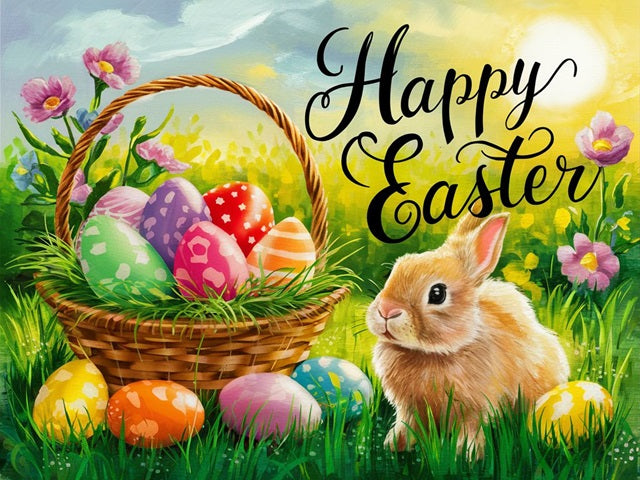 Happy Easter Sign - Malen-nach-Zahlen-Shop