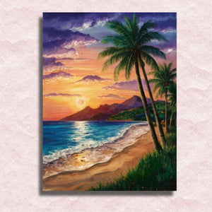 Hawaii-Sommerabend-Strand-Leinwand – Malen-nach-Zahlen-Shop