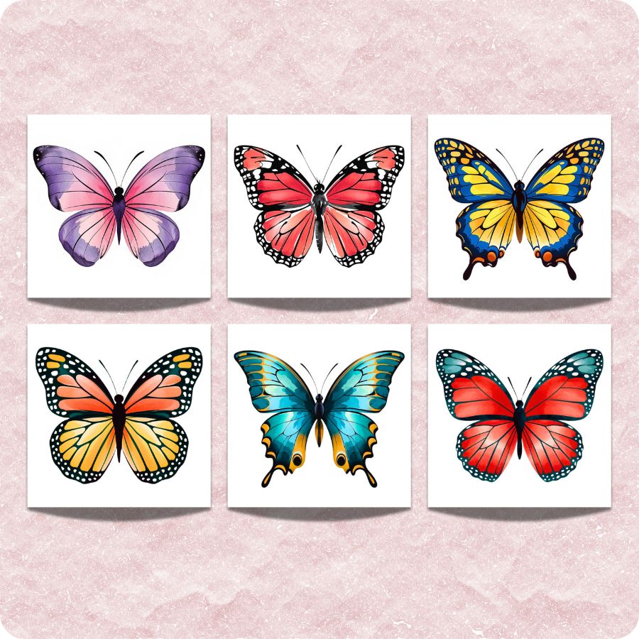 Heavenly Butterflies – Paint by Numbers Kit 6 pack