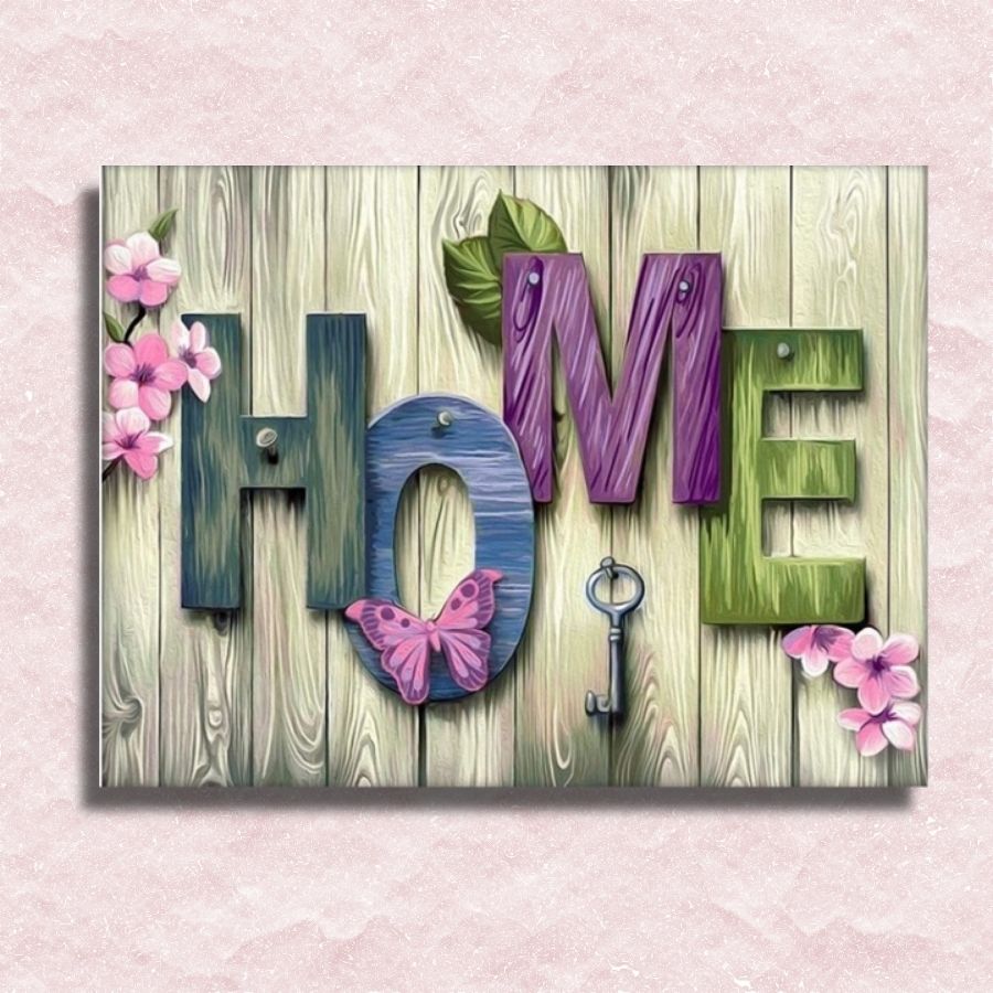 Home Sign Canvas – Malen nach Zahlen
