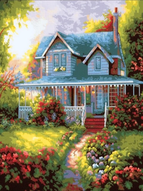 House in Green - Painting by numbers shop