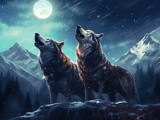 Howling Wolves - Painting by numbers shop