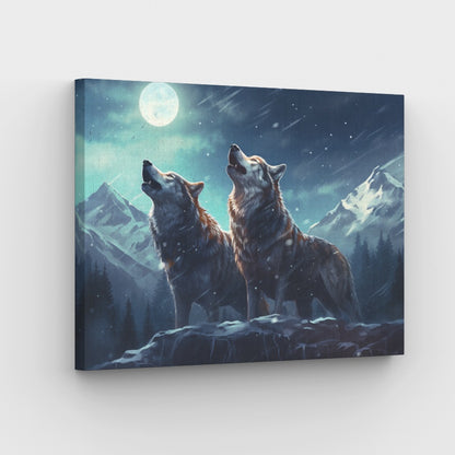 Howling Wolves Canvas - Schilderen op nummer winkel