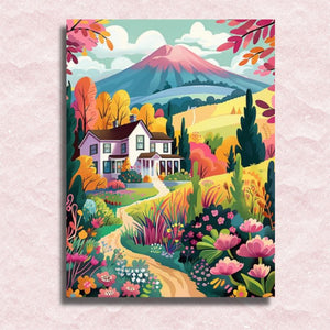 Idyllic Mountain House Canvas - Paint by numbers