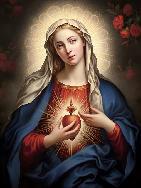 Immaculate Heart of Virgin Mary Paint by Numbers Painting By