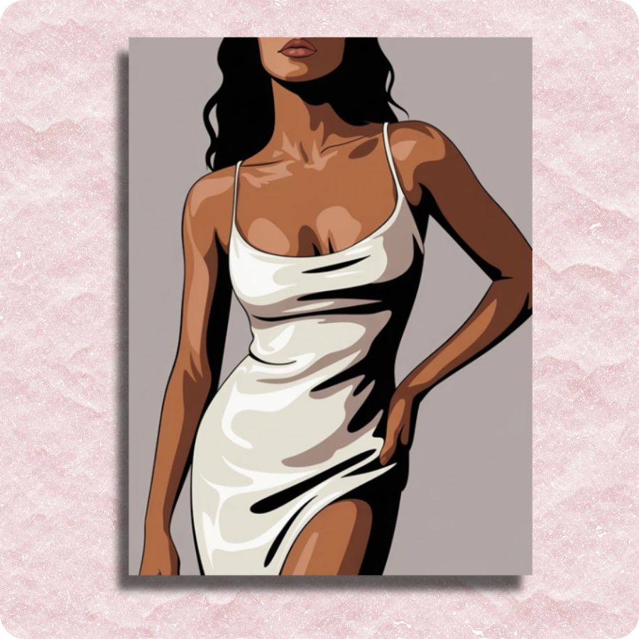 In Her Little White Dress Canvas - Paint by numbers