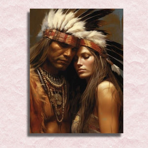 Indianer in Liebe Leinwand – Malen-nach-Zahlen-Shop