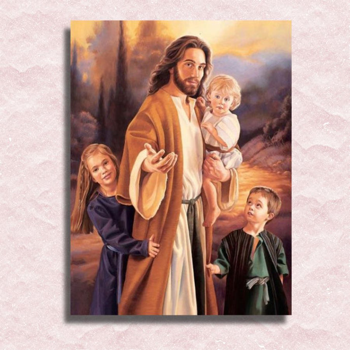 Jesus and Children Canvas - Painting by numbers shop