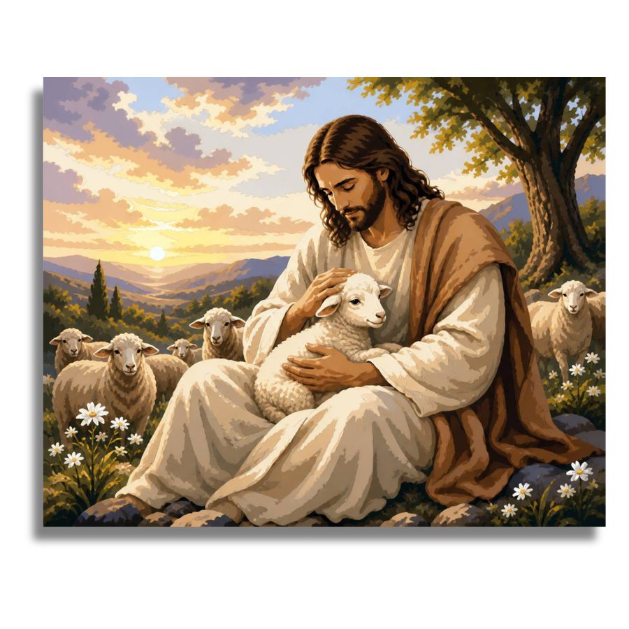 Jesus the Good Shepherd - Paint by numbers