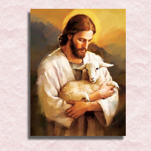 Jesus with Lamb Canvas - Painting by numbers shop