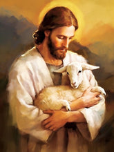 Laad de afbeelding in de Gallery-viewer, Jesus with Lamb Paint by numbers