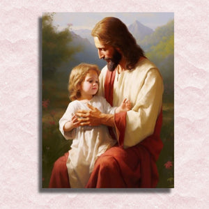 Jesus mit Kind Leinwand - Malen-nach-Zahlen-Shop