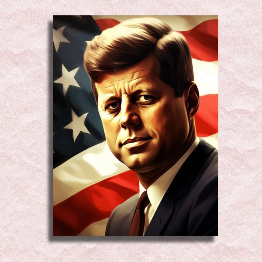 John F. Kennedy Leinwand – Malen-nach-Zahlen-Shop