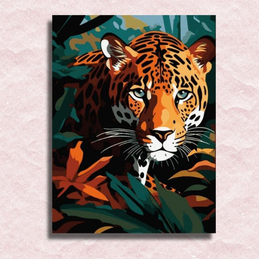 Jungle Jaguar Gaze Canvas - Painting by numbers shop