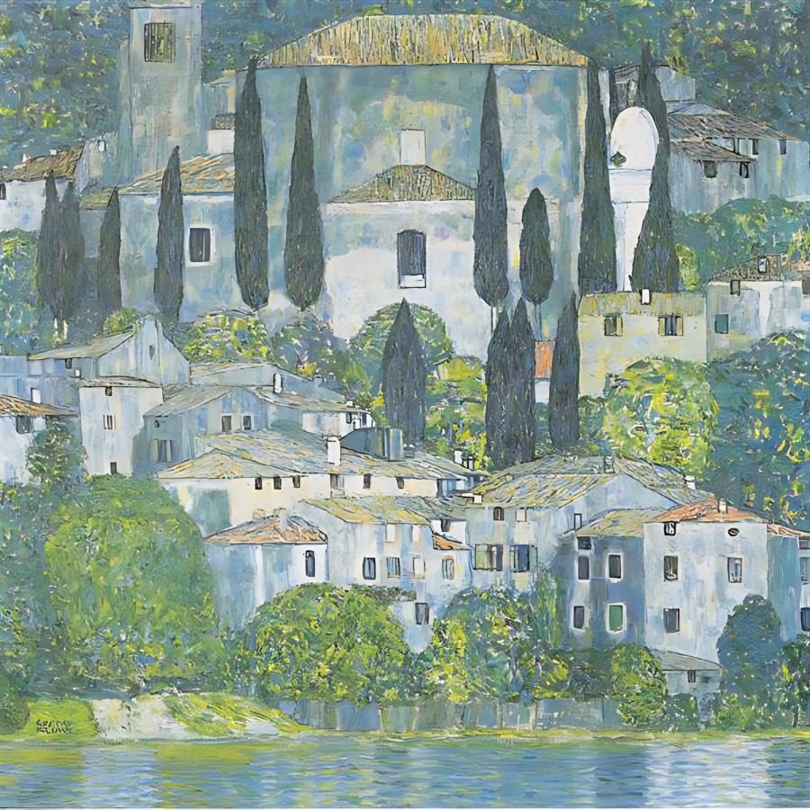 Gustav Klimt - Church in Cassone - Painting by numbers shop