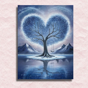 Landschap Love Tree Canvas - Schilderen op nummer winkel