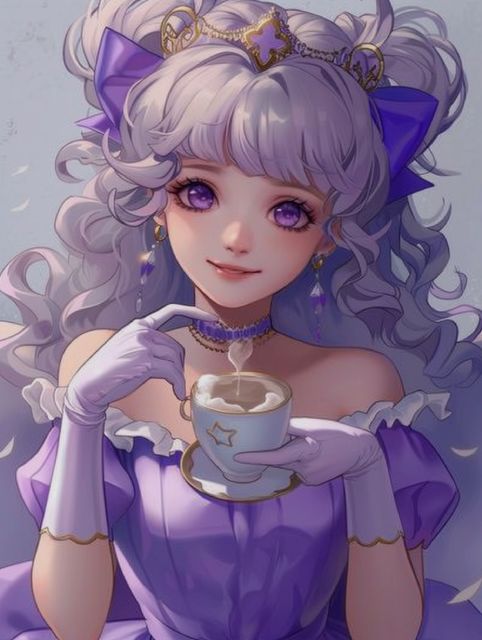 Lavender Anime Princess - Paint by numbers