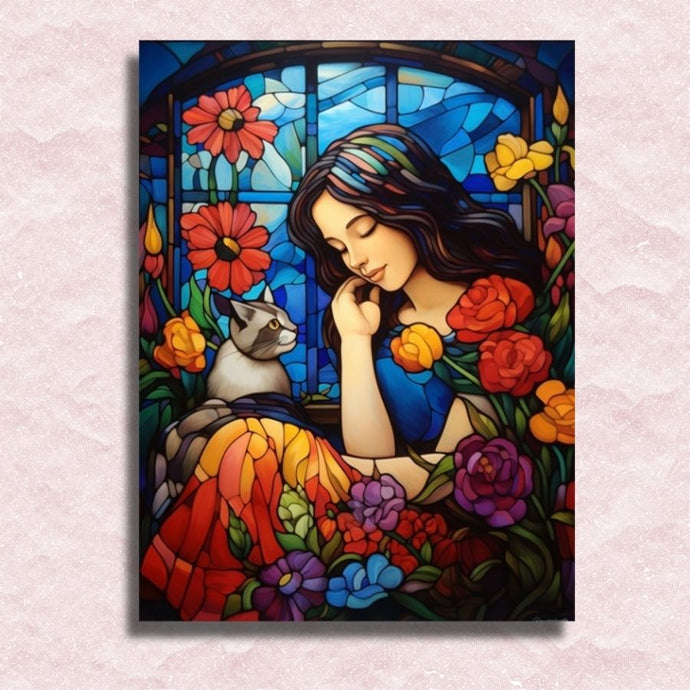 Little Girl with Cat Canvas - Painting by numbers shop