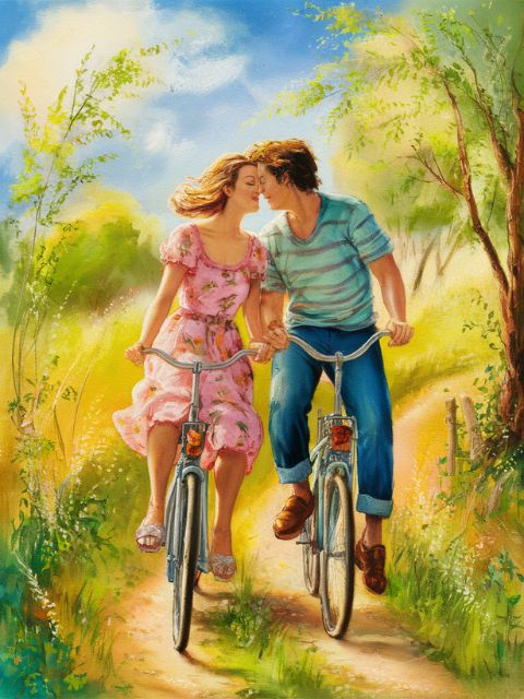 Love on Bicycles - Painting by numbers shop